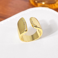Bagues de joaillerie fine, zircon blanc, bague ajustable en laiton, bagues ajustables pour hommes en acier inoxydable