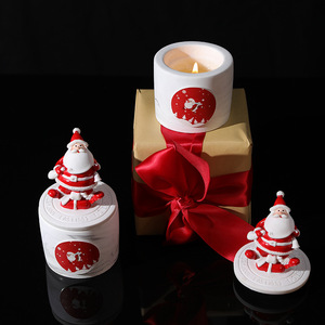 AIKUN Merry Christmas <b>Ornaments</b> Decorations Ceramic Jar Soy Wax Candle With Lid Navidad New Year Gift Santa Claus Candle/Candels - Product Image 5