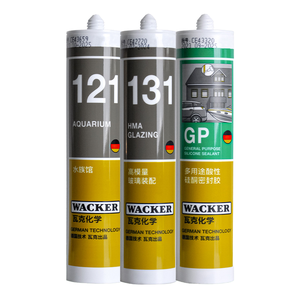 Allemand pour Wacker <span class=keywords><strong>Colle</strong></span> d'aquarium <span class=keywords><strong>à</strong></span> séchage rapide 121 Mastic anti-moisissure 131 <span class=keywords><strong>Colle</strong></span> étanche et acide pour aquarium en silicone - Product Image 1