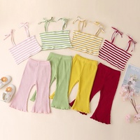 Vêtements d'été pour enfants, pantalon sans manches, 2 pièces, vêtements pour tout-petits, ensembles en coton, ensembles de vêtements pour filles, 1-3 ans, ensemble de vêtements pour enfants