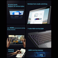 Nouveau 15.6 pouces Yoga ordinateur portable multi-forme gravité Induction écran tactile Rgb clavier Win 11 Portable bureau réunion ordinateur portable Pc