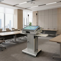 Podio con Pantalla Táctil LCD Inteligente Personalizada, Elevación Motorizada, Ajuste de Ángulo, Control Táctil Capacitivo, Basado en la Nube, para Interiores, 1 Año de Garantía