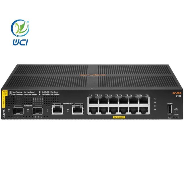 Original Hpe Aruba Networking Cx 6100 12g Class4 Poe 2g/2sfp+ 139w Switch Cl4 Jl679a Enterprise Cloud Applications 1u Switch
