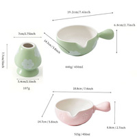 Bol à matcha classique fait main avec poignée, ensemble de fouet à thé matcha japonais en céramique, accessoires personnalisés, ensemble de fouet à matcha en céramique