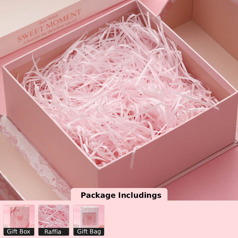 Pink(Gift Box+Raffia+Handbag+Greeting Card)