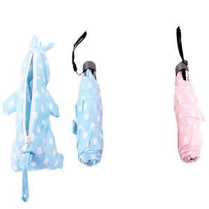 Parapluie miniature <span class=keywords><strong>Chami</strong></span> 5 plis de qualité assurée, motif lapin mignon, sac, diamètre ouvert 97 cm, 6 baleines, poignée en caoutchouc, résistant au vent, en polyester - Product Image 1