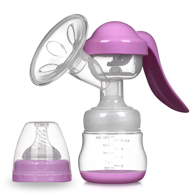 Manual Breast Pump Cheap Price Baby Breastfeeding Pump Single Manual Breast Milk Pump With Feeding Bottle