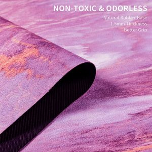 Tapis de yoga en daim ultra-fin pour hommes et femmes, tapis d'exercice antidérapant pour yoga, pilates, étirements - Product Image 5