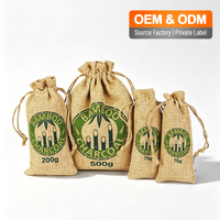 Sachets absorbants d'odeurs en charbon de bambou avec tissu en toile de jute, désodorisant pour voiture, maison, placard et sous-sol