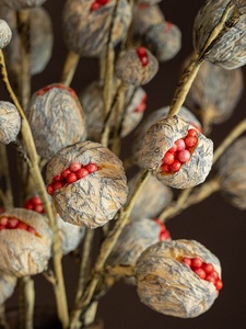 ช่อดอกไม้แห้งทำมือสไตล์วาบิซาบิสมจริง ตกแต่งผลไม้และดอกไม้ สำหรับห้องนั่งเล่นและโต๊ะรับประทานอาหาร - Product Image 5