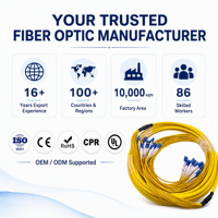 Kabel Patch Fiber Optik Duplex LC ke LC 24 Core G657A2 LSZH Low Smoke Zero Halogen OS2 Fanout Jumper Panjang Kustom OEM