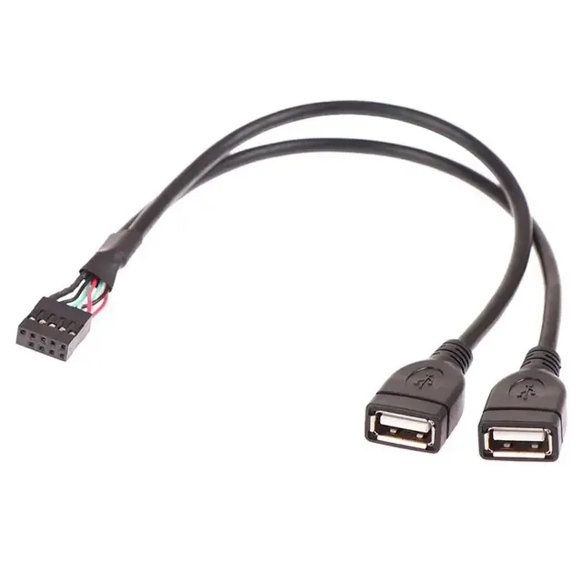 MotherBoard 10Pin 2.54mm Female Header to Dual USB 2.0 Female Adapter Cable Main Board Turns USB2.0 Two Extension Line