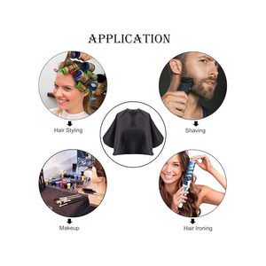 Professionale personalizzato Logo breve tintura impermeabile salone di bellezza barbiere parrucchiere trucco in poliestere mantella per <span class=keywords><strong>Unisex</strong></span> - Product Image 6