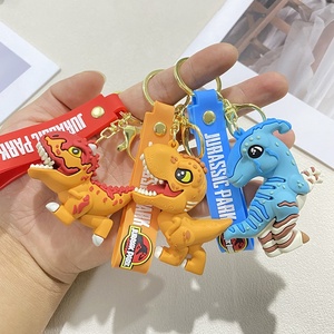Llavero Personalizable de PVC de Dinosaurios de Jurassic World, Tiranosaurio Rex, Triceratops, Muñeco de Dibujos Animados, Llavero para Coche, Pequeño Regalo - Product Image 2