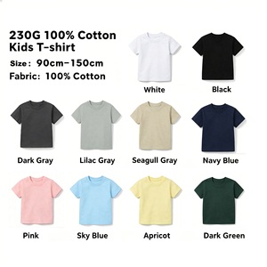 Camiseta de Manga Corta para Niños, 100% Algodón, Color Sólido, Cuello Redondo, Verano 2026, Camiseta Interior Básica de Algodón para Niños y Niñas - Product Image 2