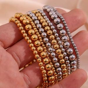 สร้อยข้อมือลูกปัดสแตนเลสวินเทจสร้อยข้อมือโซ่ชุบทอง18K PVD เครื่องประดับแฟชั่น - Product Image 1