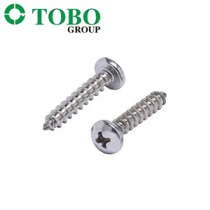 TOBO Slotted Round Head Wood Screw for Wood Structure Using Stainless Steel SS304 Self Tapping 25mm DIN96