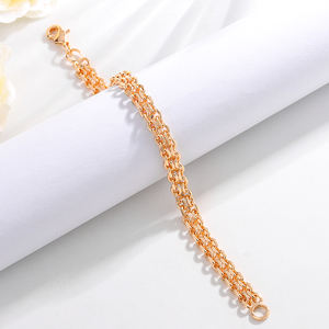 Bracelet chaîne hip-hop vintage Tianamo en laiton plaqué or, maille <span class=keywords><strong>gourmette</strong></span> avec pierre naturelle taille Asscher et sertissage <span class=keywords><strong>papillon</strong></span> pour femme - Product Image 5