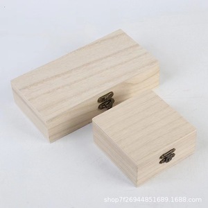 Paulownia Wood Storage <b>Box</b> Rectangular Jewelry <b>Box</b> Desktop <b>Gift</b> Packaging Household Sundries Container - Product Image 5