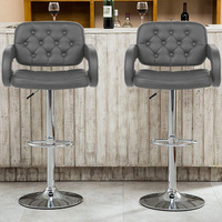 Tabouret de Bar pivotant moderne en cuir rembourré, tabouret de Bar de comptoir de hauteur
