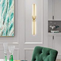 Lampu Dinding Kamar Tidur LED Sederhana Modern Lampu Strip Dinding Ruang Tamu Lampu Dinding Kepala Rusa untuk Tangga Koridor Hotel