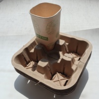 Lot de 4 supports pour gobelets carrés, ondulés, universelles, personnalisés, pour tasses à boisson, espresso, jus, thé au lait, bubble tea, pièces