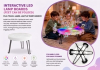 Jouets pour enfants, table de jeu pliable à LED très vendue avec 8 lumières tactiles RGB et musique pour les enfants, jeu interactif