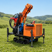 Machine de forage de puits d'eau sur chenilles, hydraulique diesel, portable, 200 m, pour forage de puits