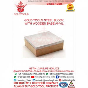 Stainless Steel Block with Wooden Base - Product Image 1