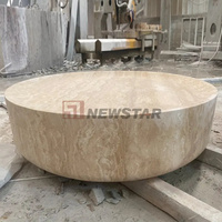 Newstar nordique moderne Table basse meubles de salon grande Table basse ronde en travertin hôtel appartement Table basse en marbre