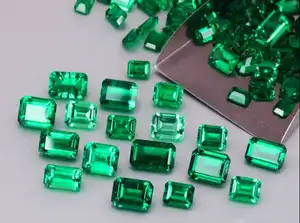 Wholesale Oval Octagon Emerald Stone Price Loose Gemstone Hydrothermal Synthetic Colombla Lab Grown Emerald