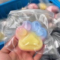 Mainan Squishy Cakar Kucing TPR Kustom, Lembut Transparan, Pereda Stres, Hadiah Promosi