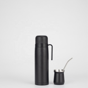 Ensemble Thermos <span class=keywords><strong>Yerba</strong></span> Mate, Bouteilles Isothermes Sous Vide 800ml, Acier Inoxydable 304 de Qualité Alimentaire, Noir Mat - Product Image 2