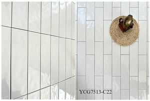 Carreaux de métro blancs brillants et vernissés 75x300 pour intérieur, salle de bain, cuisine, café - Product Image 2