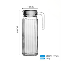 Théière en verre soufflé 1100ml/37.2oz avec poignée bouilloire de grande capacité pour la maison et l'hôtel Logo personnalisable