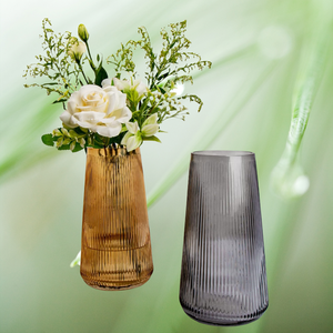 Jarrón de Vidrio, Estilo Costero Moderno, Forma Redonda, Adorno Decorativo para Sala de Estar, Jarrón Transparente para Flores - Product Image 3