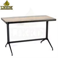 Table de salle à manger rectangulaire moderne en aluminium pour l'extérieur, table de patio robuste pour restaurant, jardin, hôtel, mobilier de divertissement