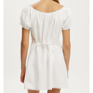 Vestido de Mujer Estilo Campestre Francés con Estampado Floral, Cuello Cuadrado, Mangas Abullonadas, Ribete de Encaje, Cintura Ajustada, Falda Corta en Línea A - Product Image 4