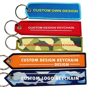 Wholesale Personalized <b>Custom</b> Design Embroidered Woven <b>Key</b> Fabric Embroidery Keychain Printing Keychains Jet Tag With Logo - Product Image 3