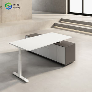 โต๊ะทำงานปรับระดับความสูงด้วยระบบไฟฟ้า ดีไซน์ใหม่ หรูหรา สำหรับผู้บริหาร พร้อมที่เก็บของ - Product Image 5