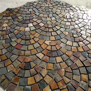 Modern <strong>Design</strong> Natural Rusty Slate Fan Shaped High Quality Paving Stone for Park <strong>Web</strong> Post <strong>Application</strong> - Product Image 1