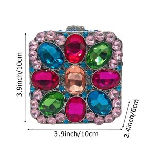 Bolso de Noche de Lujo para Mujer con Pedrería, Mini Bolso Cuadrado de Cristal, Cartera Brillante para Boda o Salida Nocturna - Product Image 6