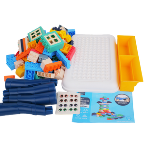 บล็อกตัวต่อพลาสติก DIY เพื่อการศึกษา80ชิ้นโมเดลยางนิ่มของเล่น5-7ปีสำหรับเคี้ยวและเล่น - Product Image 3