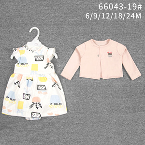 Ensemble d'été 2 pièces Tedmimak pour bébés filles, robe sans manches et <span class=keywords><strong>manteau</strong></span> à manches longues, imprimé animal/floral en coton, 6-<span class=keywords><strong>24</strong></span> <span class=keywords><strong>mois</strong></span> - Product Image 3