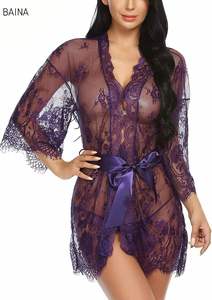 Nuevo camisón de mujer, lencería de hotel, camisón de malla, encaje transparente, ropa de dormir suave para el hogar, pijama - Product Image 3