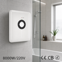 Chauffe-eau électrique instantané 8KW avec élément chauffant en acier inoxydable et boîtier en plastique, pour maison, hôtel, garage, douche