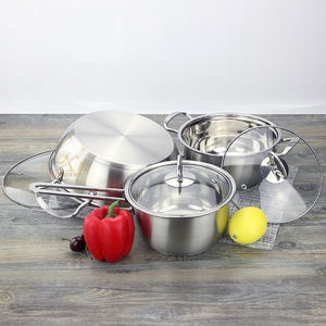 3 pezzi di pentole antiaderenti produttore 16/18/24CM Set di utensili da cucina con coperchio in vetro personalizzabile in acciaio Panci - Product Image 2