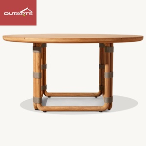 Set di Tavolo e Sedie da Esterno in Legno di Teak, <span class=keywords><strong>Arredamento</strong></span> Moderno per Giardino, Terrazza, Hotel e Cortile - Product Image 5