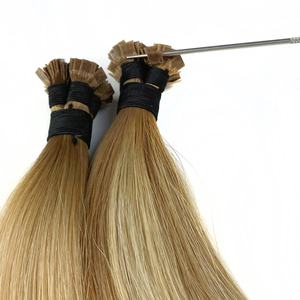 Extensions de cheveux naturels K Tip, lisses et soyeux, à la kératine (couleur claire), à pointe plate, invisibles, double épaisseur - Product Image 2