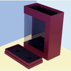 Rigid <b>Lid</b> And Base Wine Gift <b>Box</b> <b>With</b> <b>Clear</b> PVC Window Double Bottle Red Wine Packaging <b>Box</b> Custom Logo - Product Image 2